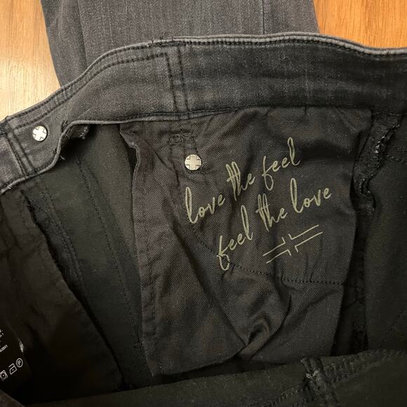 Liverpool Jeans Size 8 29 Faded Black Stretch Pull On Raw Hem the Ankle Skinny - Picture 7 of 12